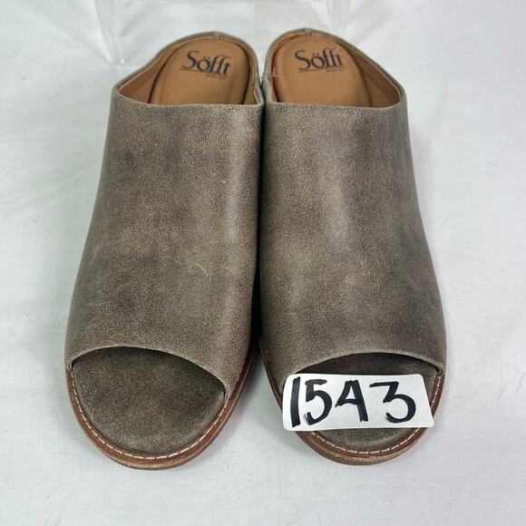 Sofft Sandals Women's 10 M Aneesa Cashmere Leather Open Toe Slip-On Tan Beige - Picture 6 of 14